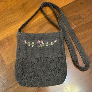 Vintage crochet purse in Olivier green‎